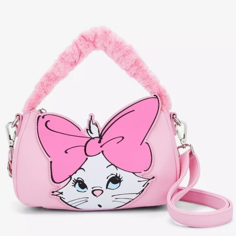 NEW Loungefly Disney The Aristocats Marie Fuzzy Handle Crossbody Bag Purse NWT - Picture 4 of 4